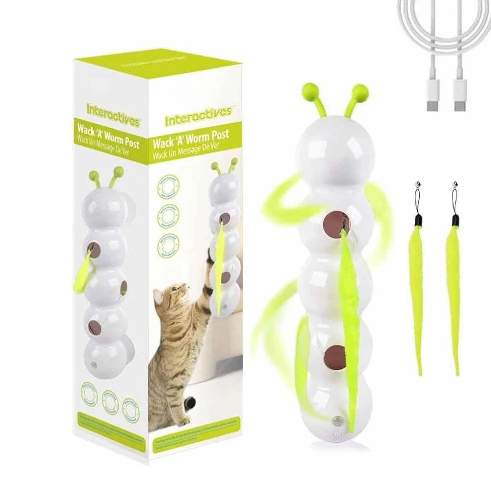 Interactive Earthworm Cat Toy Motion Activated Teasing Toy