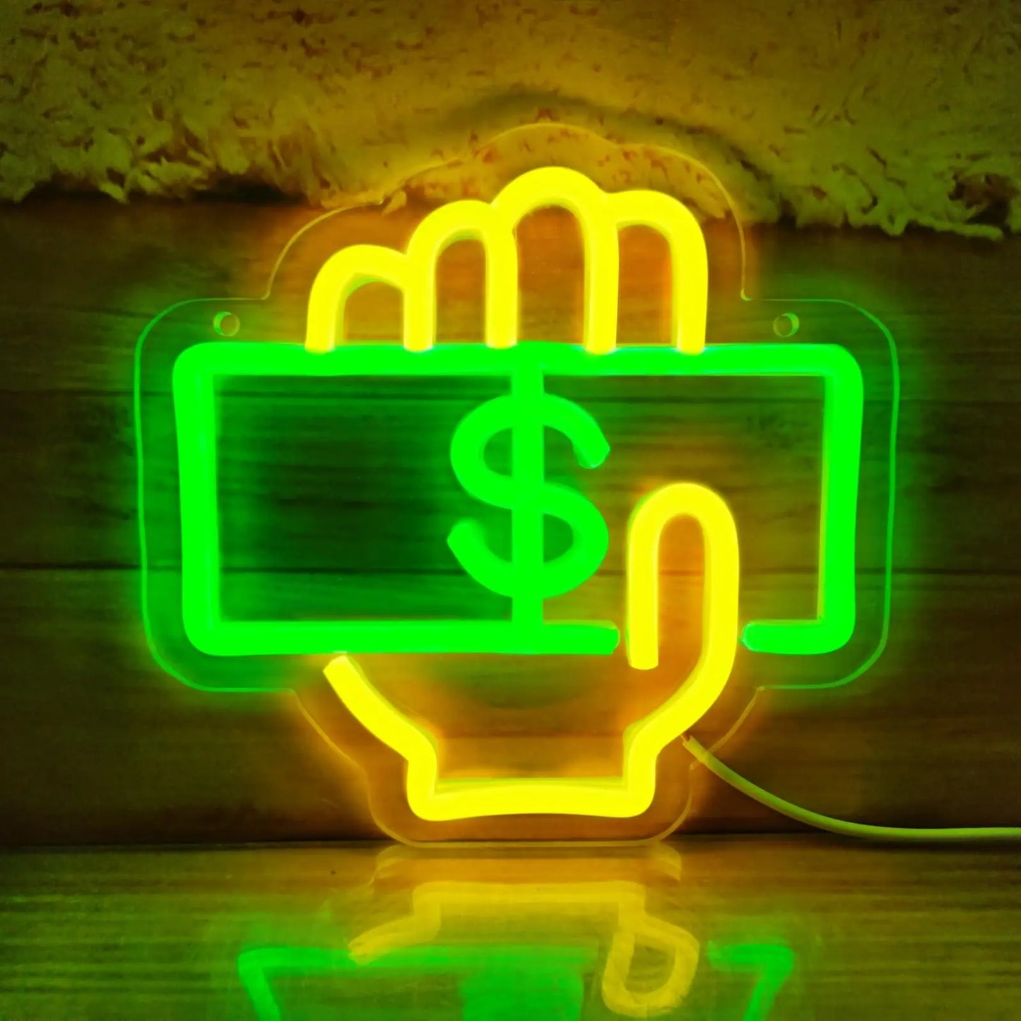 Money Neon Sign LED Light for Bars and Restaurants