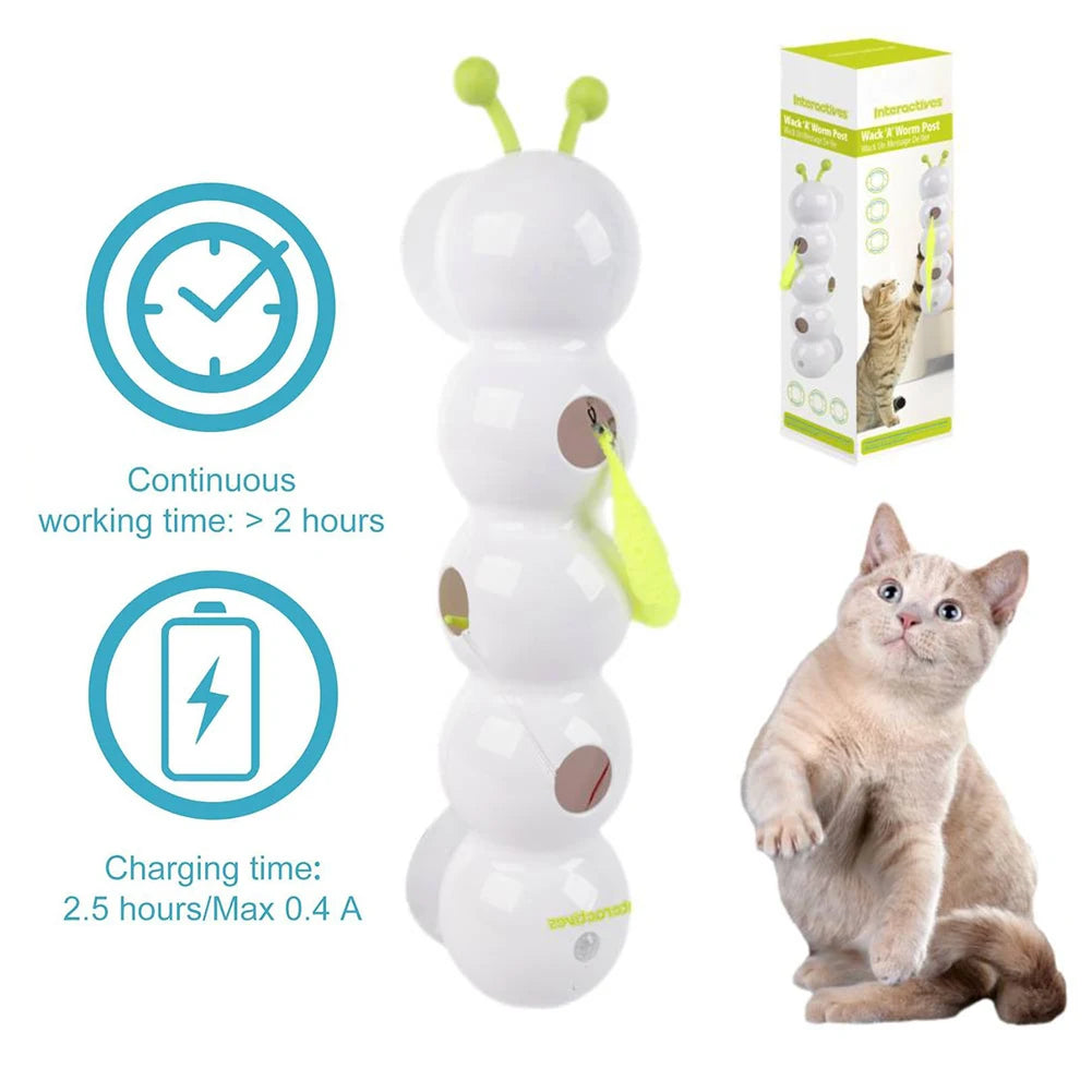 Interactive Earthworm Cat Toy Motion Activated Teasing Toy