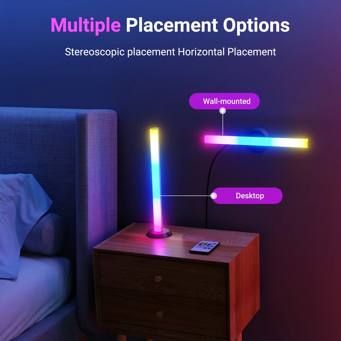 Smart LED Light Bars with Music Sync and Scene Modes