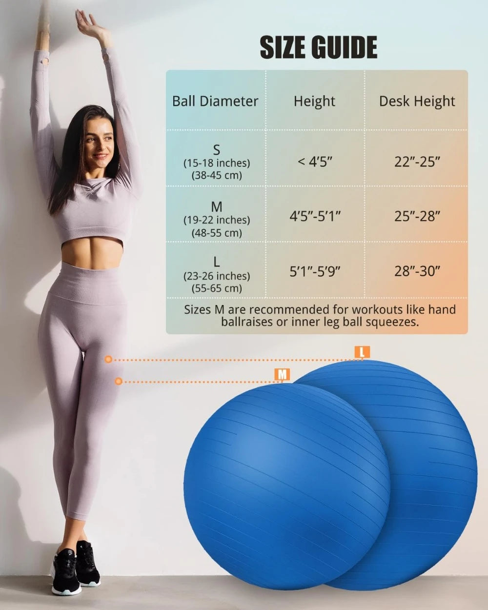 Yoga Ball Workout Stability Ball for Core Strength and Balance