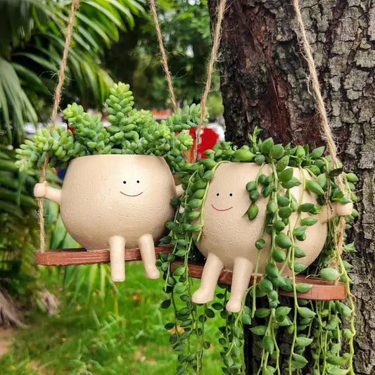 Plant Hanger Baskets Lovely Swing Face Planter Pot Decor