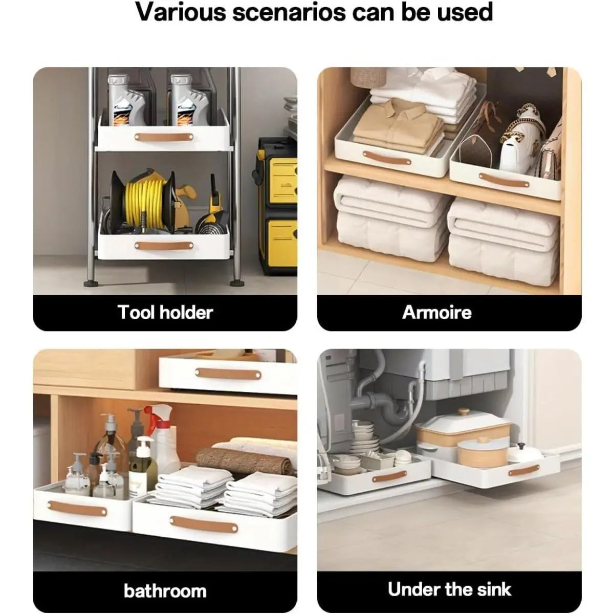 Pull out Cabinet Organizer Fixed with Adhesive Nano Film