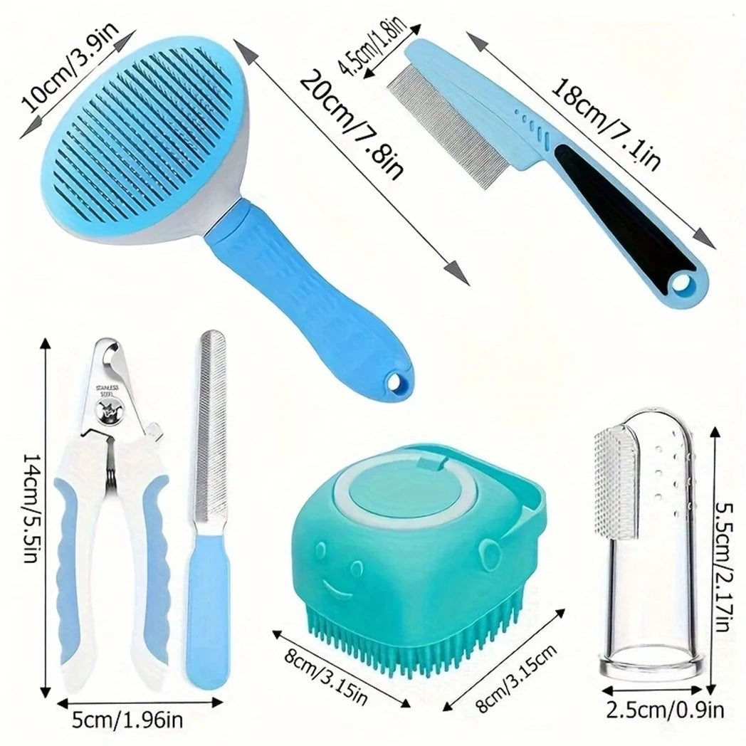 Pet Grooming Set for Dogs with Flea Comb and Clippers