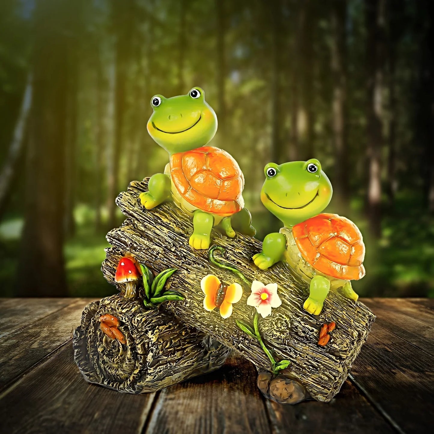 Solar Turtle Garden Statue for Outdoor Decor and Lighting