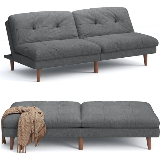 Modern Futon Sofa Bed With Adjustable Back For Small Homes