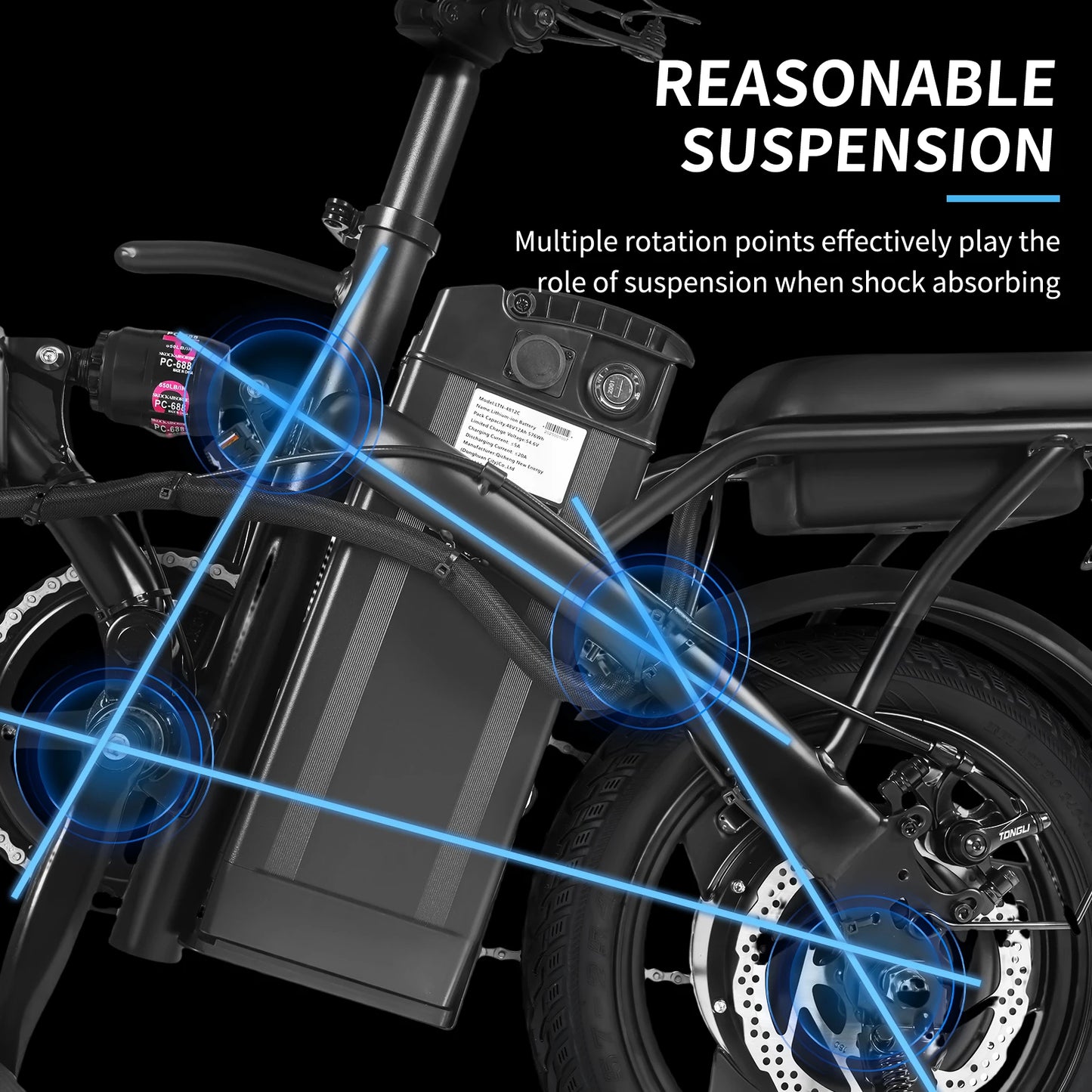 Foldable Electric Bicycle with Dual Disc Brakes and Basket