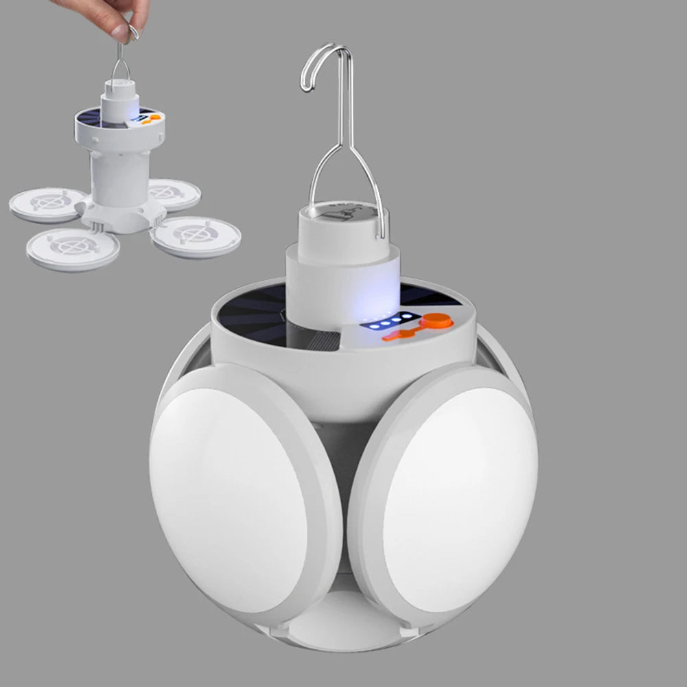 LED Solar Camping Light Bulb Portable Rechargeable Lantern for Outdoors