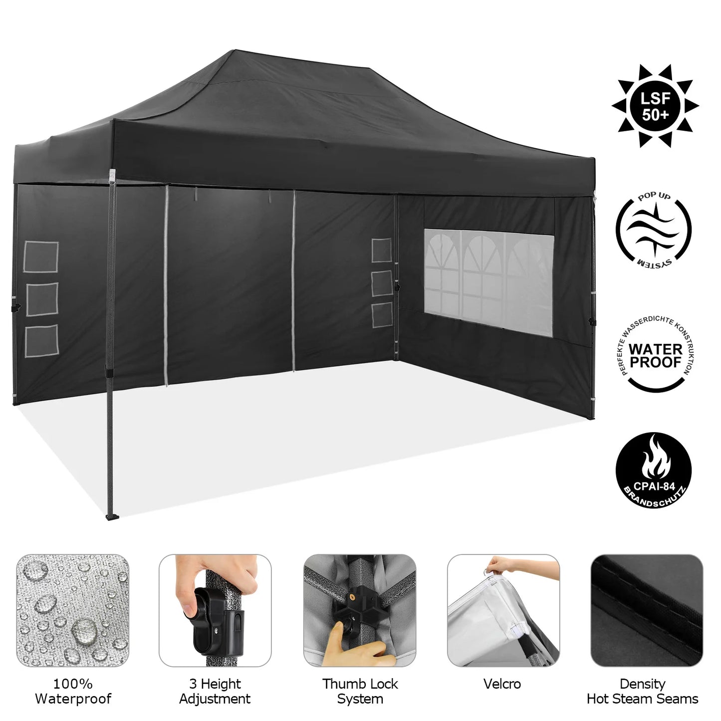 Heavy Duty Pop Up Canopy Tent with Sidewalls for Events