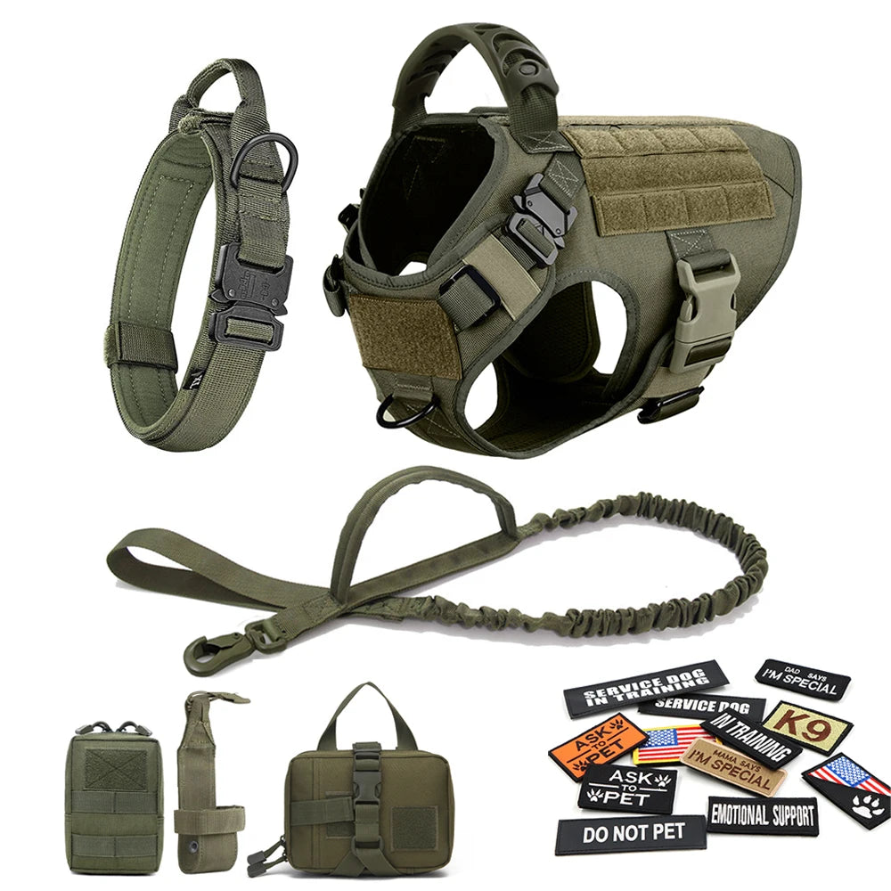 Tactical Dog Harness Set for Training and Adventures