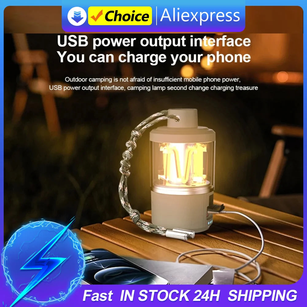 Hanging Camping Lantern IP44 Waterproof Powerful Atmosphere Light