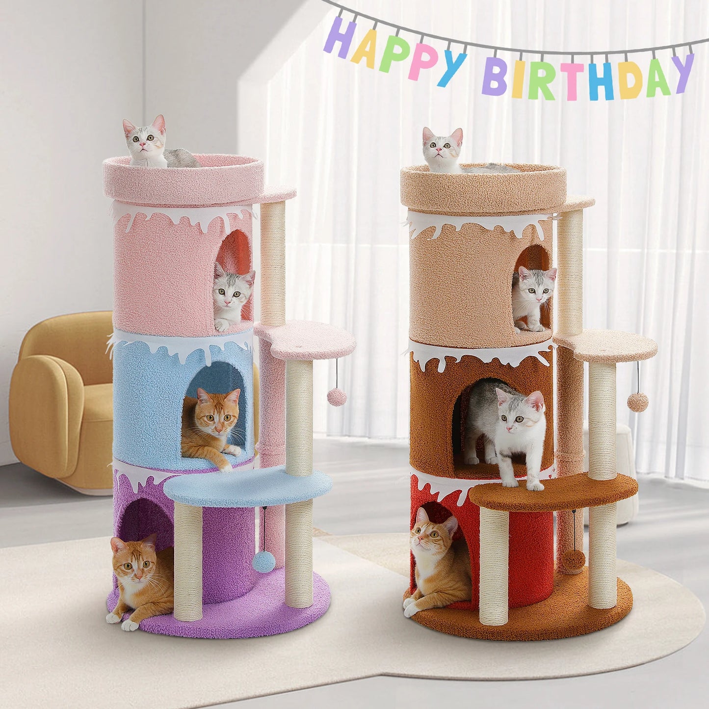 PAWZ Road Multi Level Cat Tree Tower With Perch Indoor