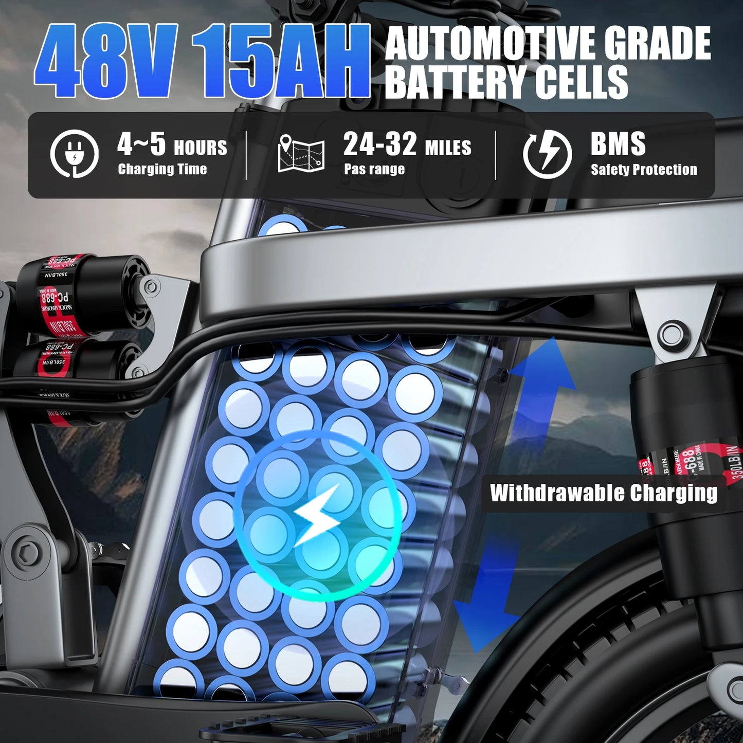 Electric Bike for Adults with Removable Battery and Brushless Motor
