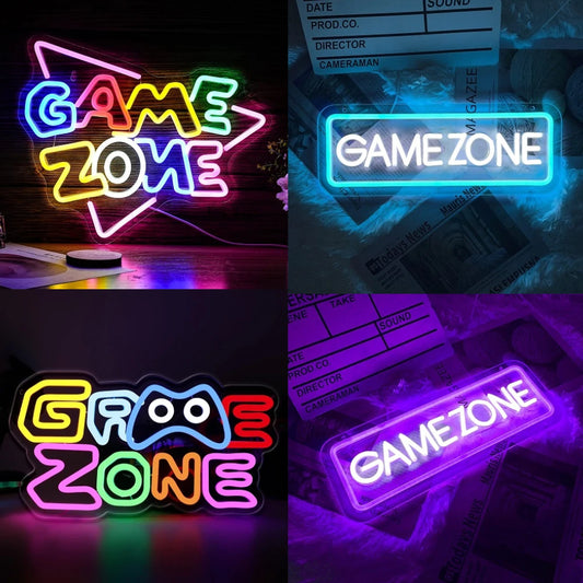 Game Zone Neon LED Sign Wall Decor for Gamers