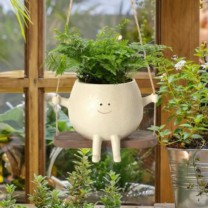 Plant Hanger Baskets Lovely Swing Face Planter Pot Decor
