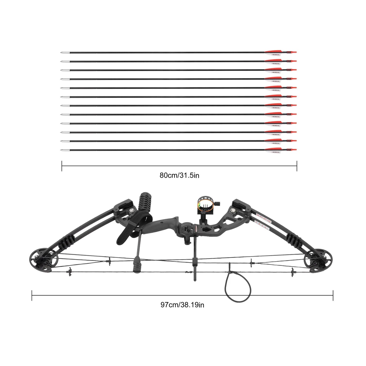 Compound Bow Right Hand Hunting Kit with Sight and Accessories