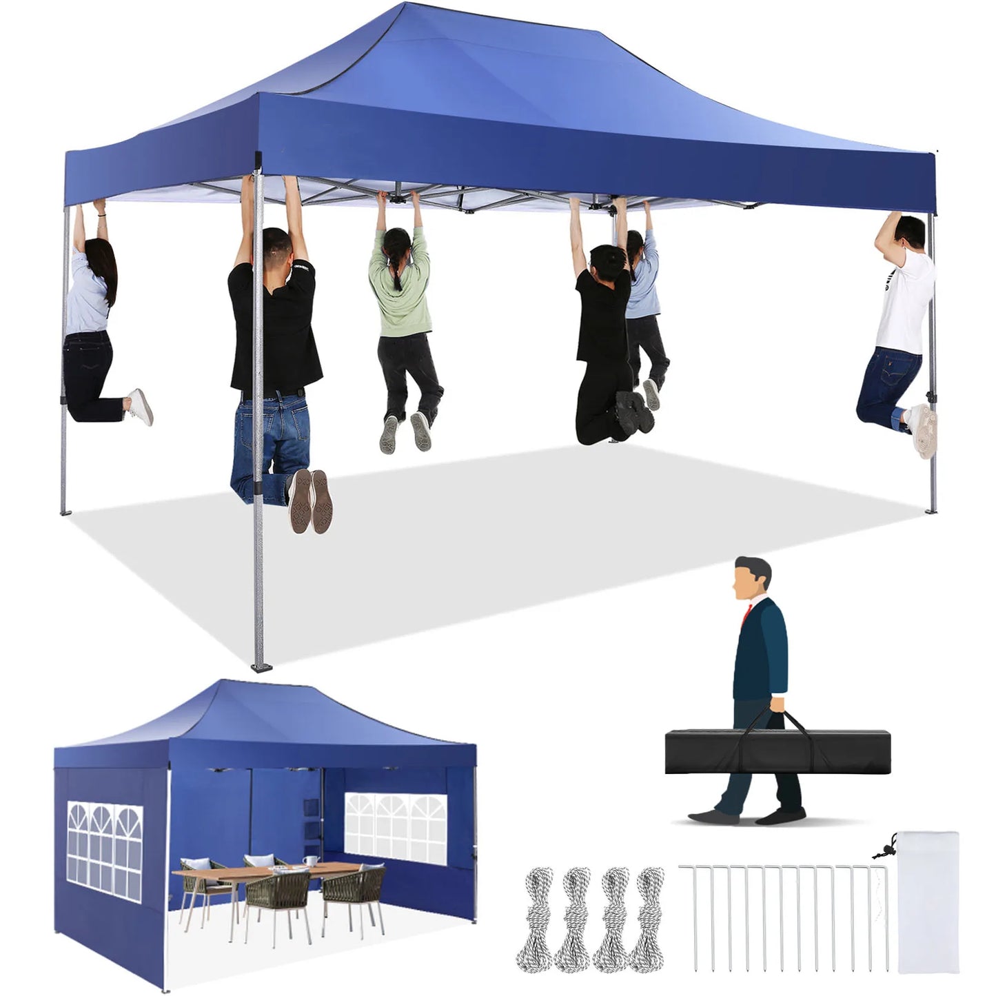 Heavy Duty Pop Up Canopy Tent with Sidewalls for Events